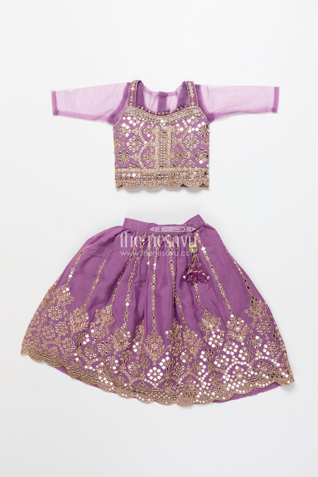 Girls Lehenga Choli with Designer Yoke and Festive Dupatta