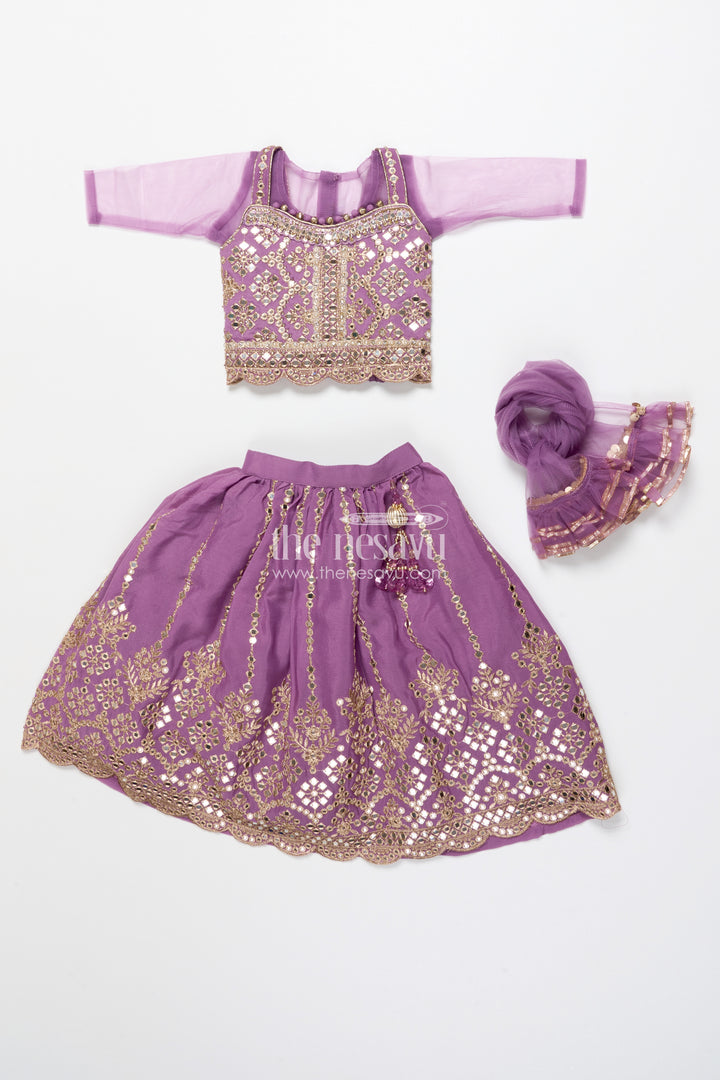 Girls Lehenga Choli with Designer Yoke and Festive Dupatta