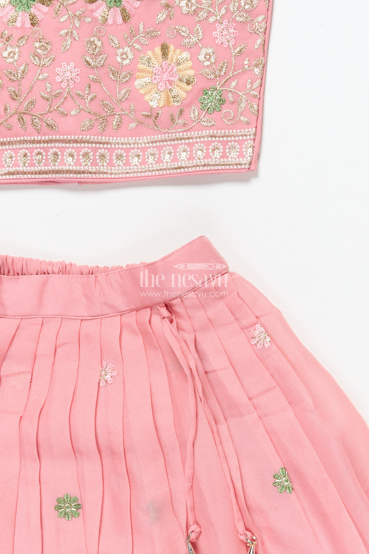 Girls Ethnic Lehenga with Long Shrug for Festive and Wedding Occasions