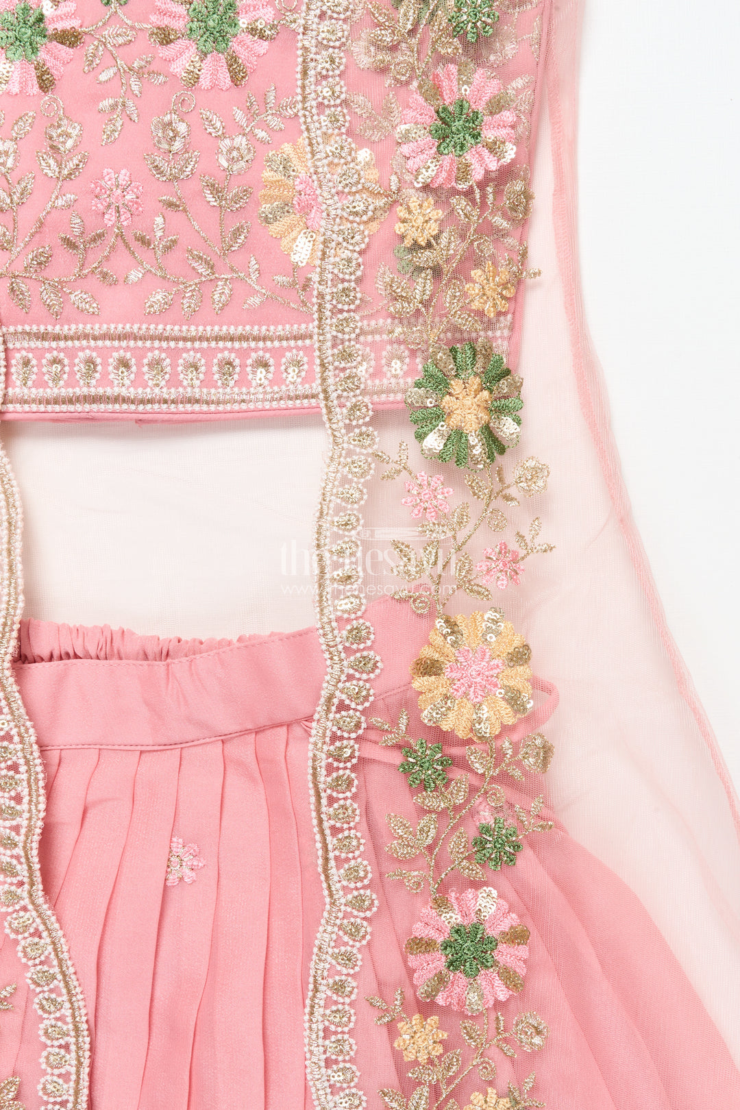 Girls Ethnic Lehenga with Long Shrug for Festive and Wedding Occasions