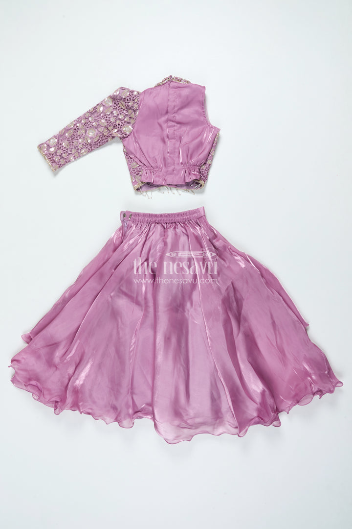 Ruffled Organza Lehenga Choli for Girls with Designer Yoke for Birthday Parties and Sangeet