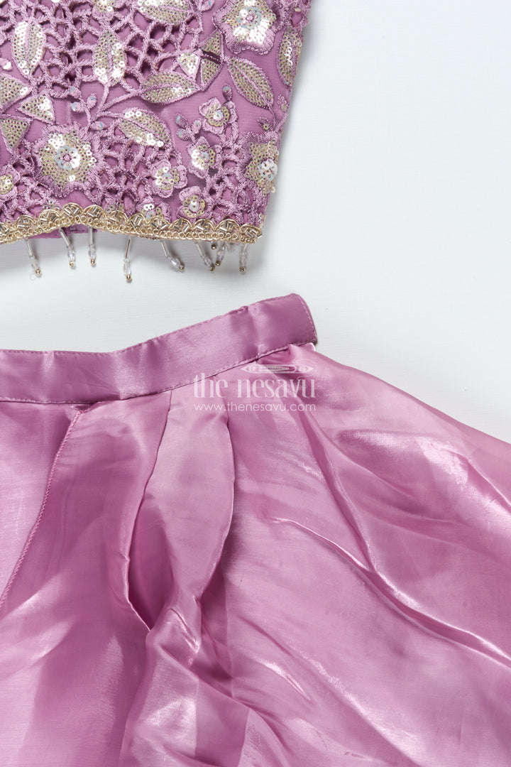 Ruffled Organza Lehenga Choli for Girls with Designer Yoke for Birthday Parties and Sangeet