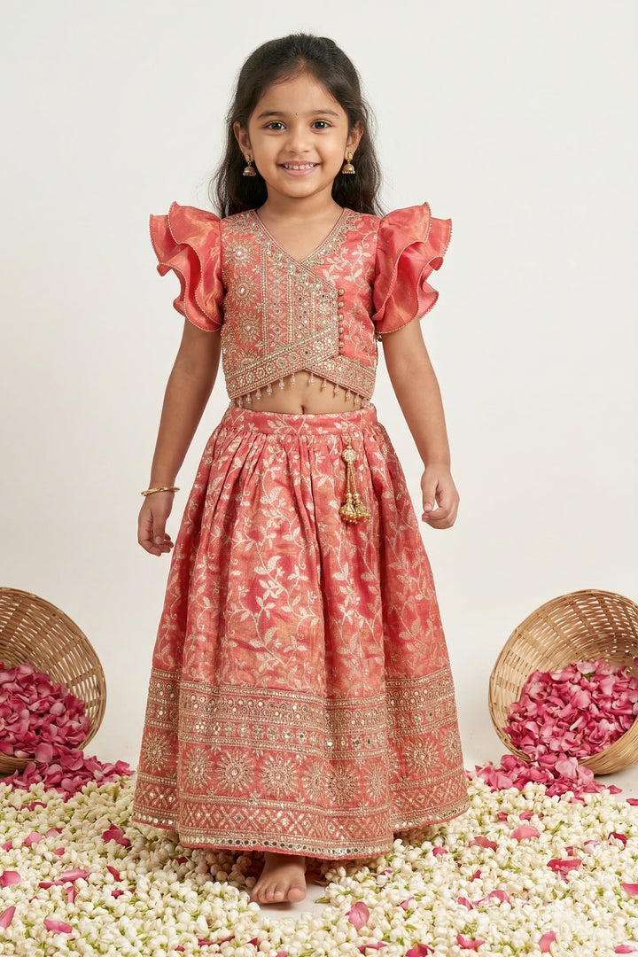 Girls Ethnic Lehenga with Designer Yoke for Traditional Ceremonies
