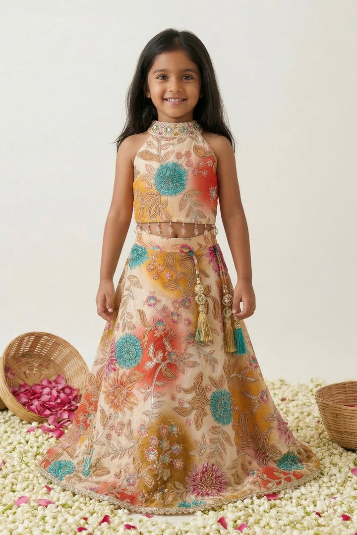 Girls Designer Lehenga for Weddings and Pongal Celebration
