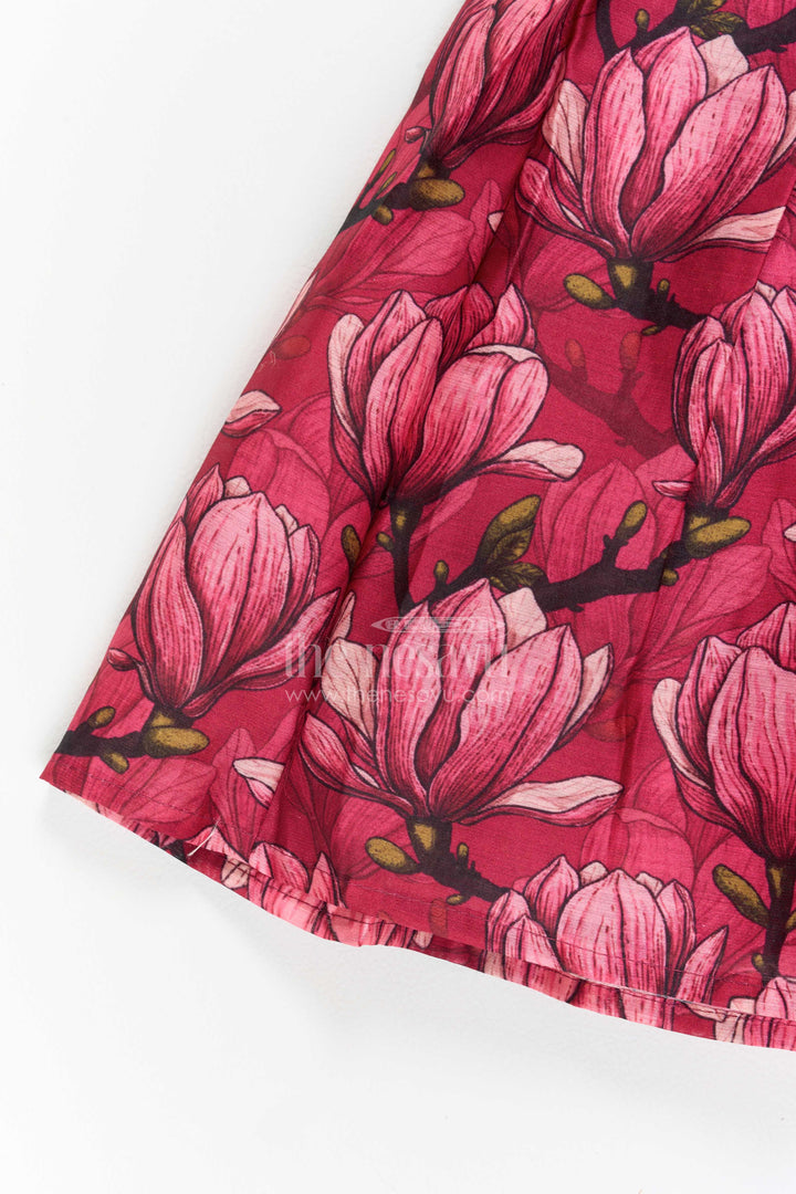 Pattu Pavadai for Girls in Pink with an Occasion Ready Finish