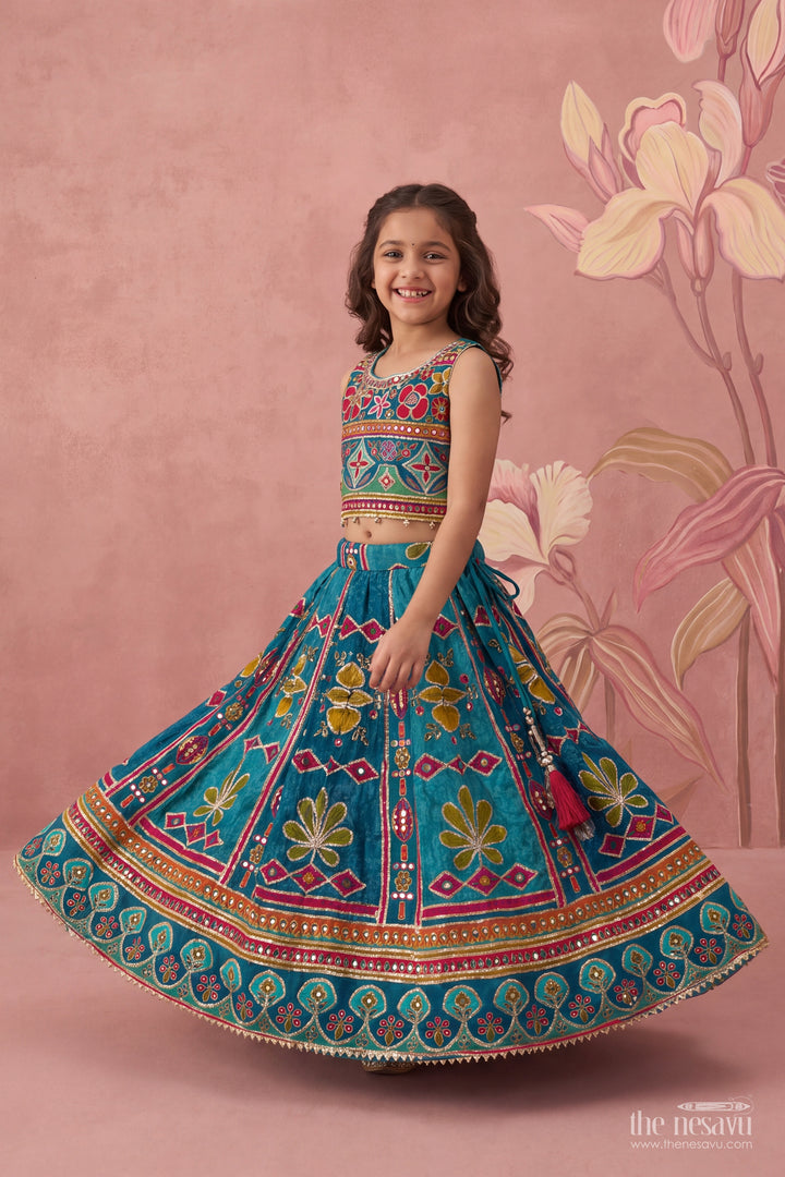 Kids Lehenga Set in Multicolor for Celebrations and Photos