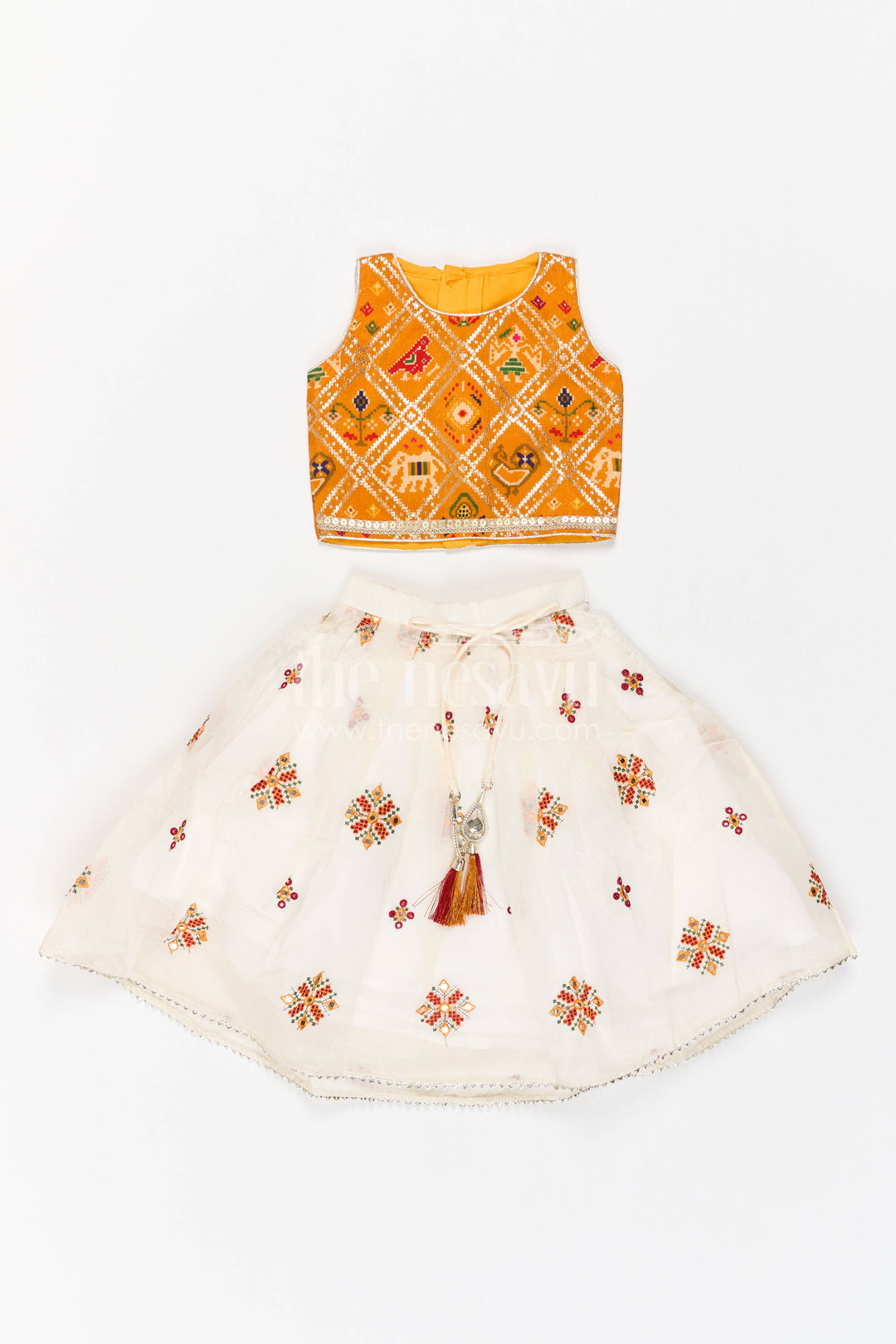 Kids Chaniya Choli in Orange for Milestone Days