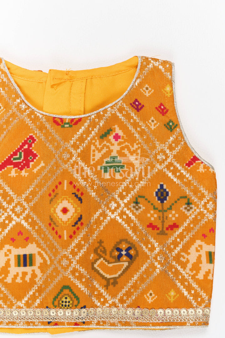Kids Chaniya Choli in Orange for Milestone Days