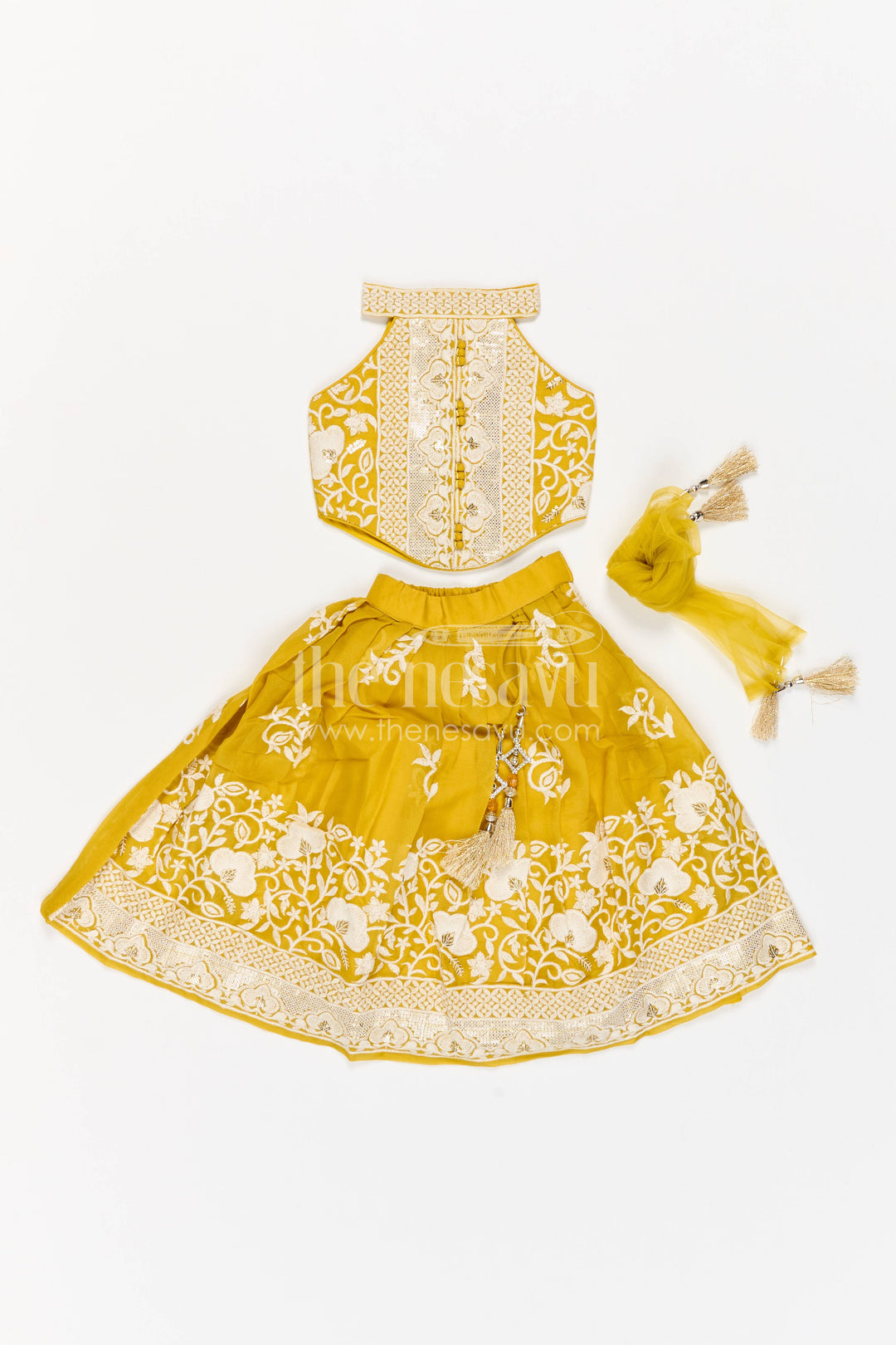 Girls Fancy Lehenga with Thread Embroidery for Family Functions