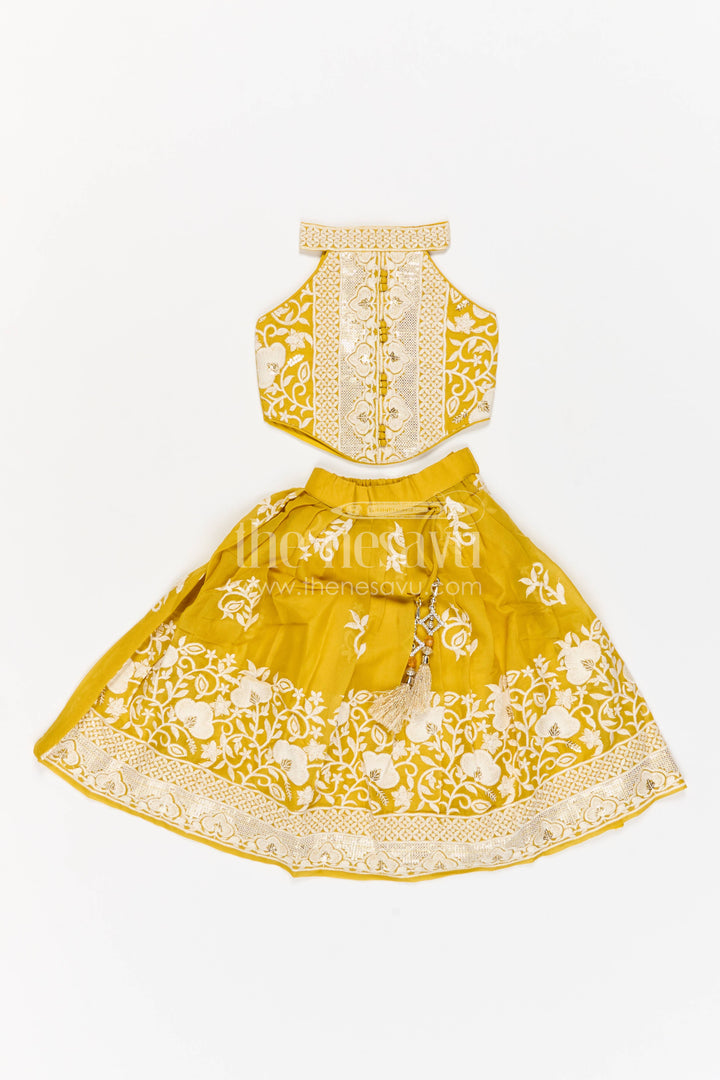Girls Fancy Lehenga with Thread Embroidery for Family Functions