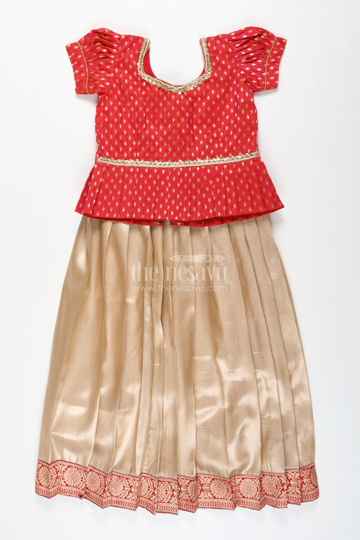 Toddler girl pattu pavadai for festivals and family functions