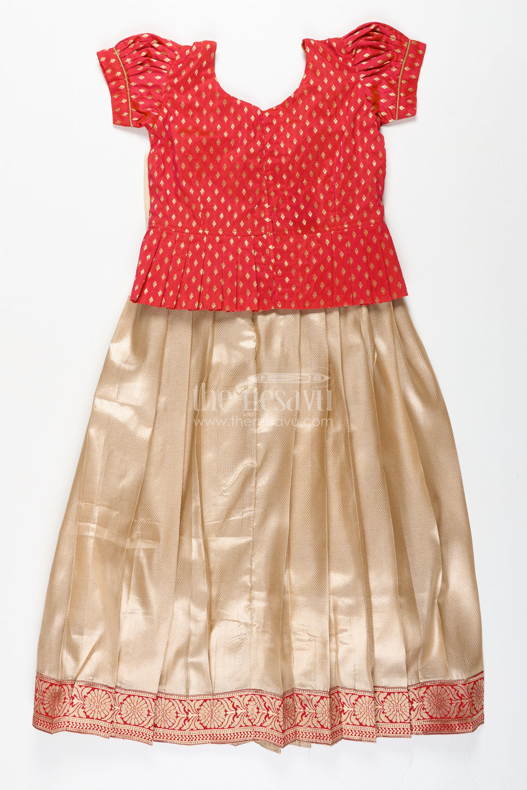 Toddler girl pattu pavadai for festivals and family functions