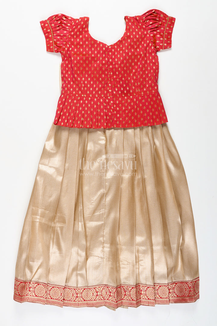 Toddler girl pattu pavadai for festivals and family functions
