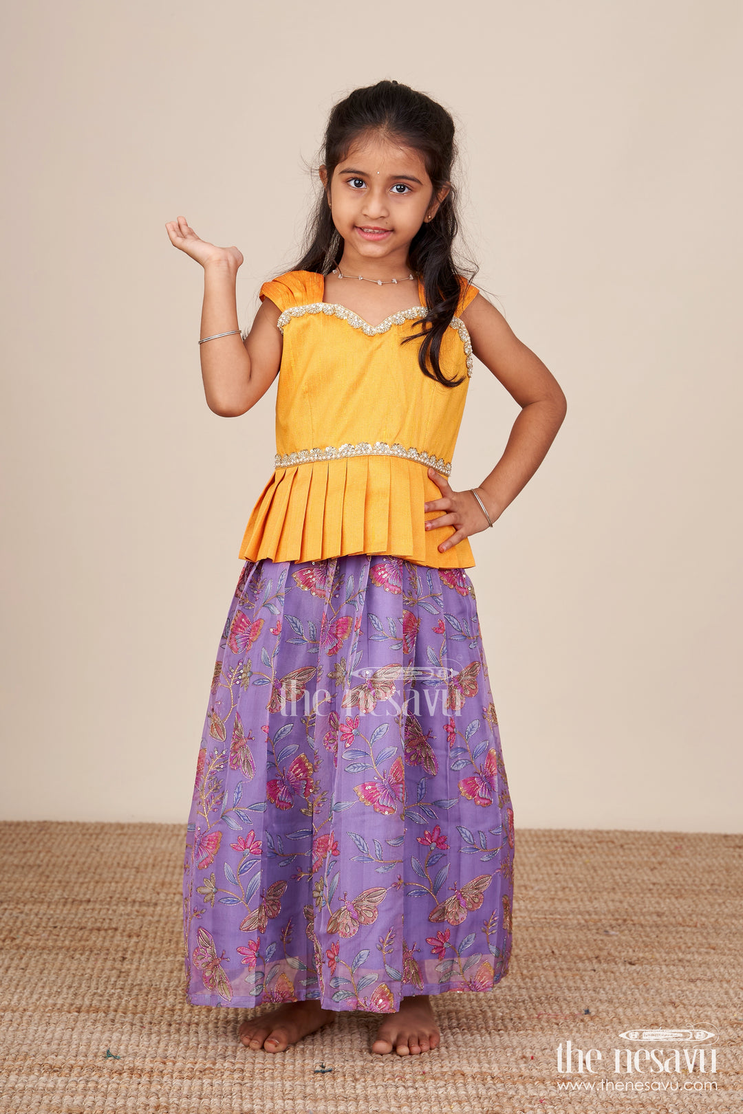 Pattu pavadai for baby girls for weddings and traditional events