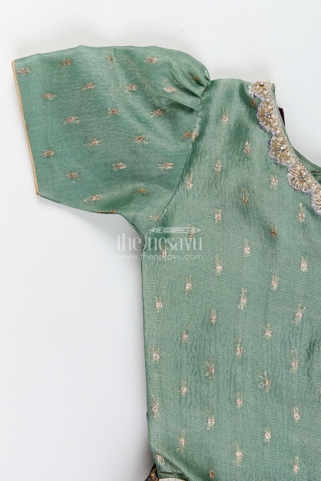 Baby girl pattu pavadai for naming ceremony and traditional wear