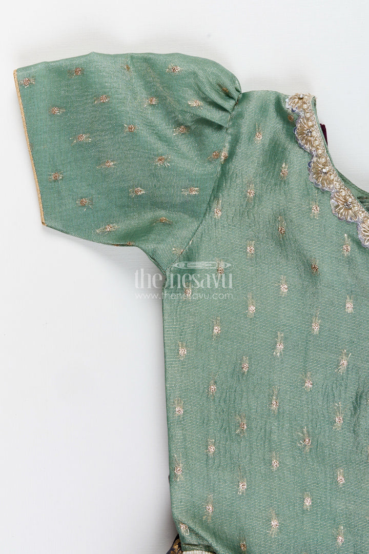 Baby girl pattu pavadai for naming ceremony and traditional wear