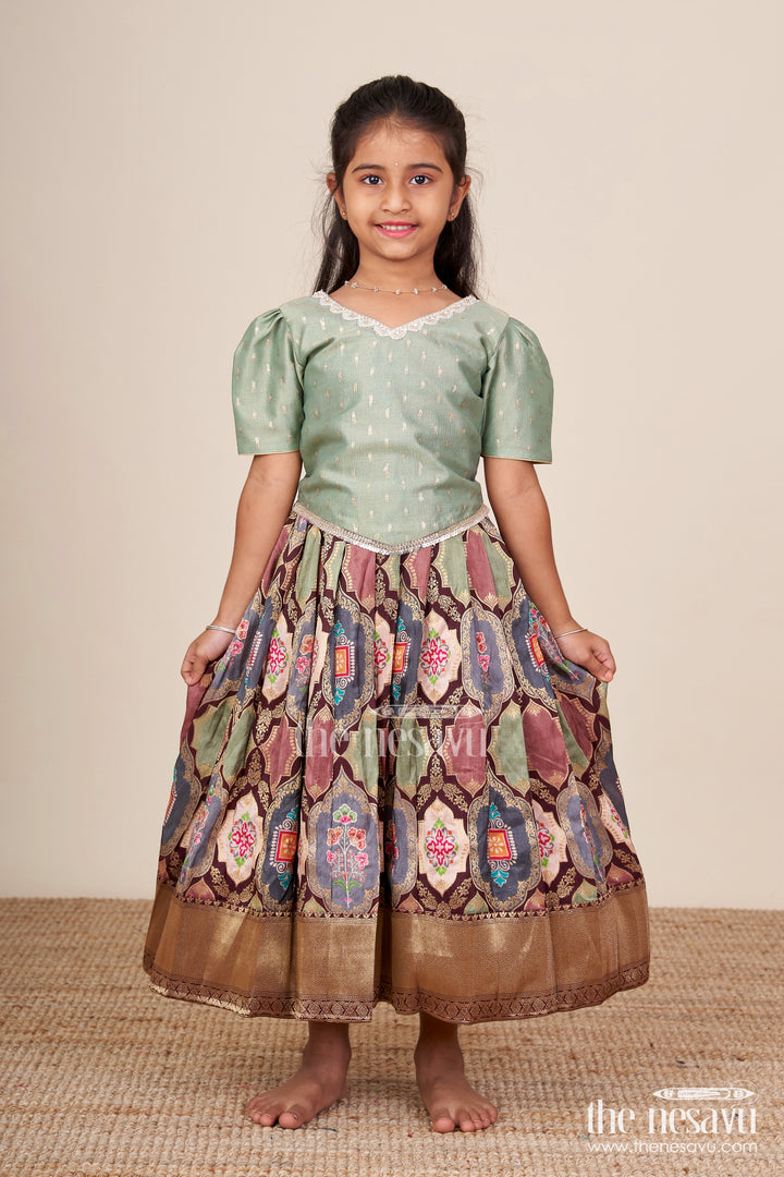 Baby girl pattu pavadai for naming ceremony and traditional wear