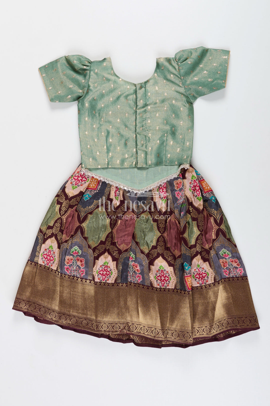 Baby girl pattu pavadai for naming ceremony and traditional wear