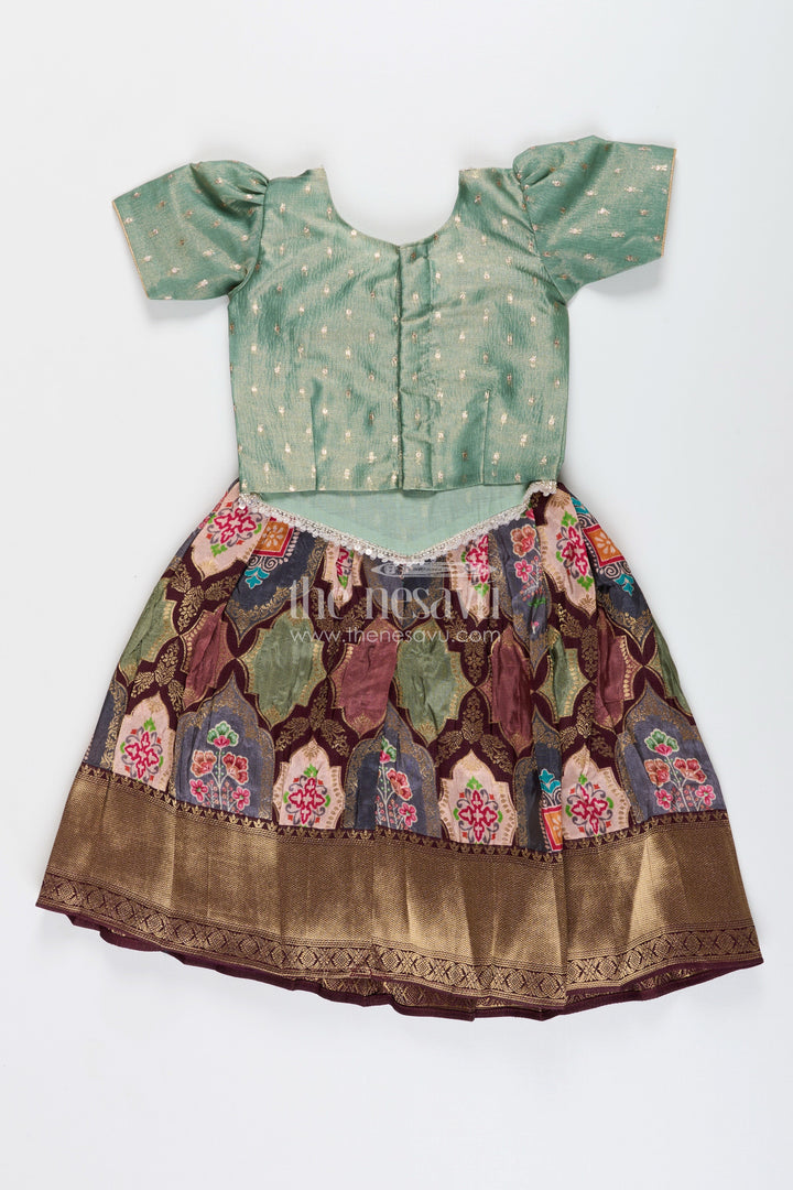 Baby girl pattu pavadai for naming ceremony and traditional wear