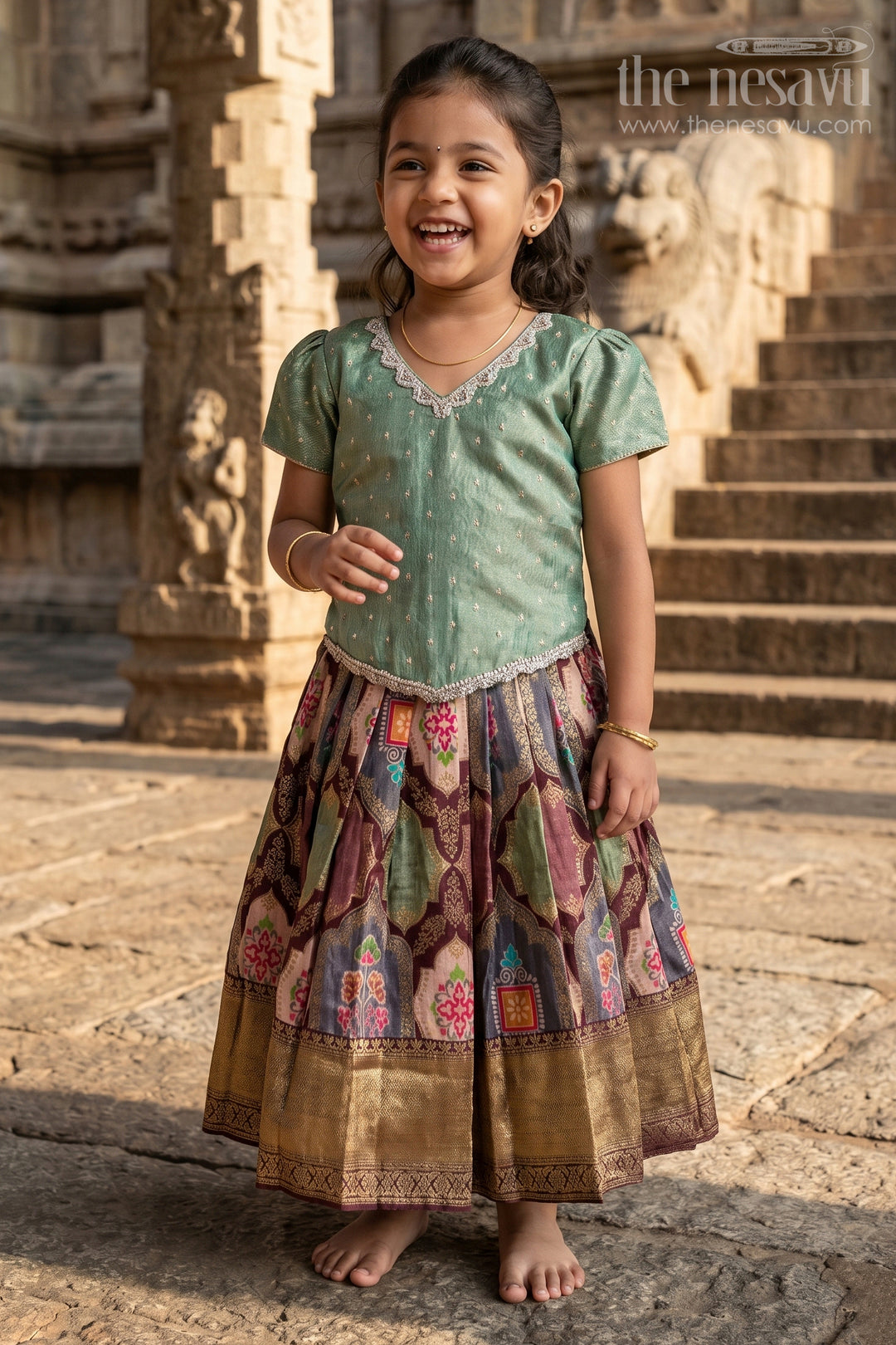 Toddler Pattu Pavadai for Family Weddings and Poojas