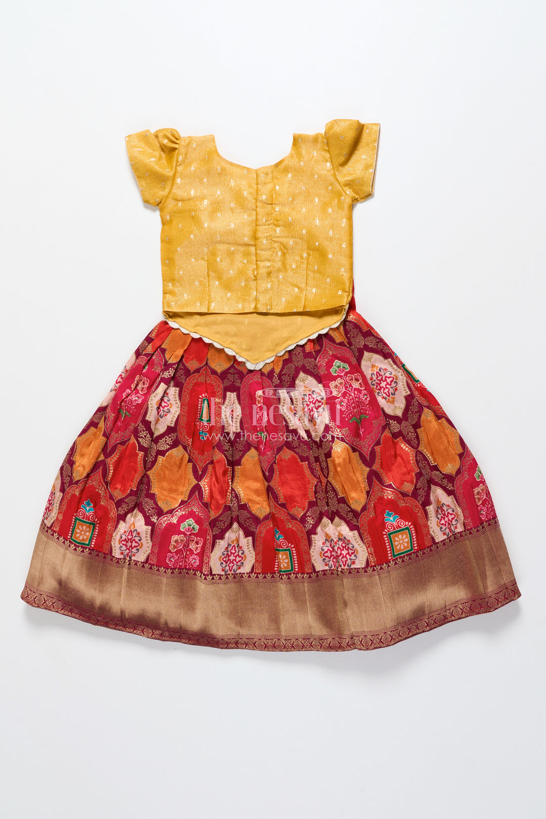 Baby girl pattu pavadai for traditional festivals and naming ceremony