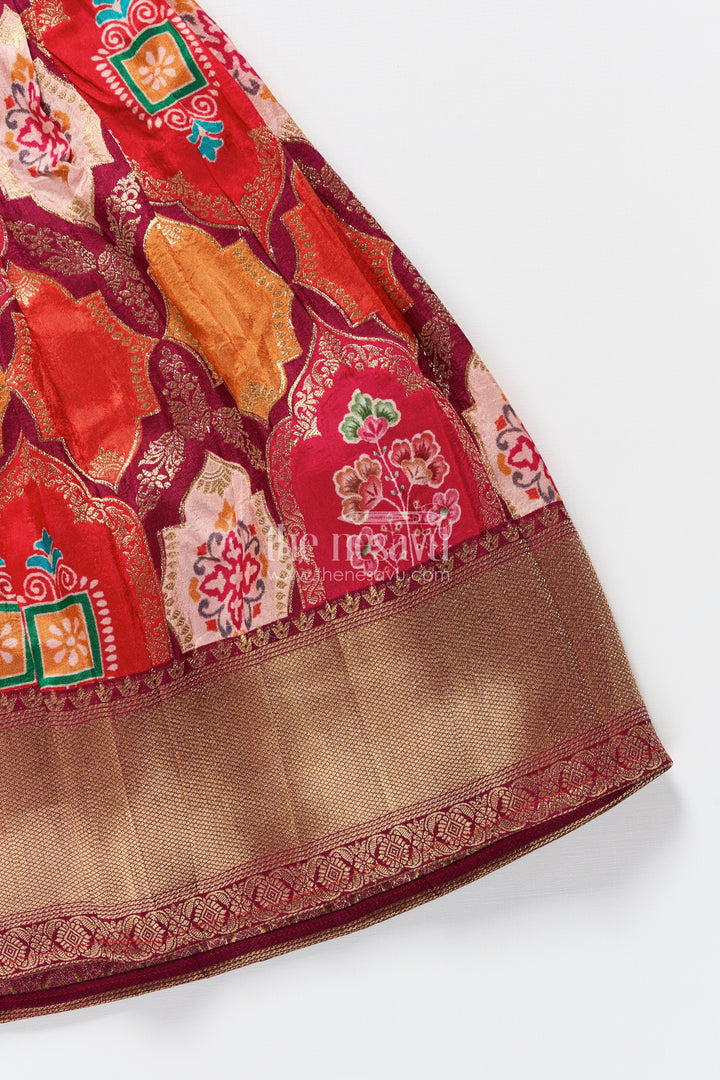 Baby girl pattu pavadai for traditional festivals and naming ceremony