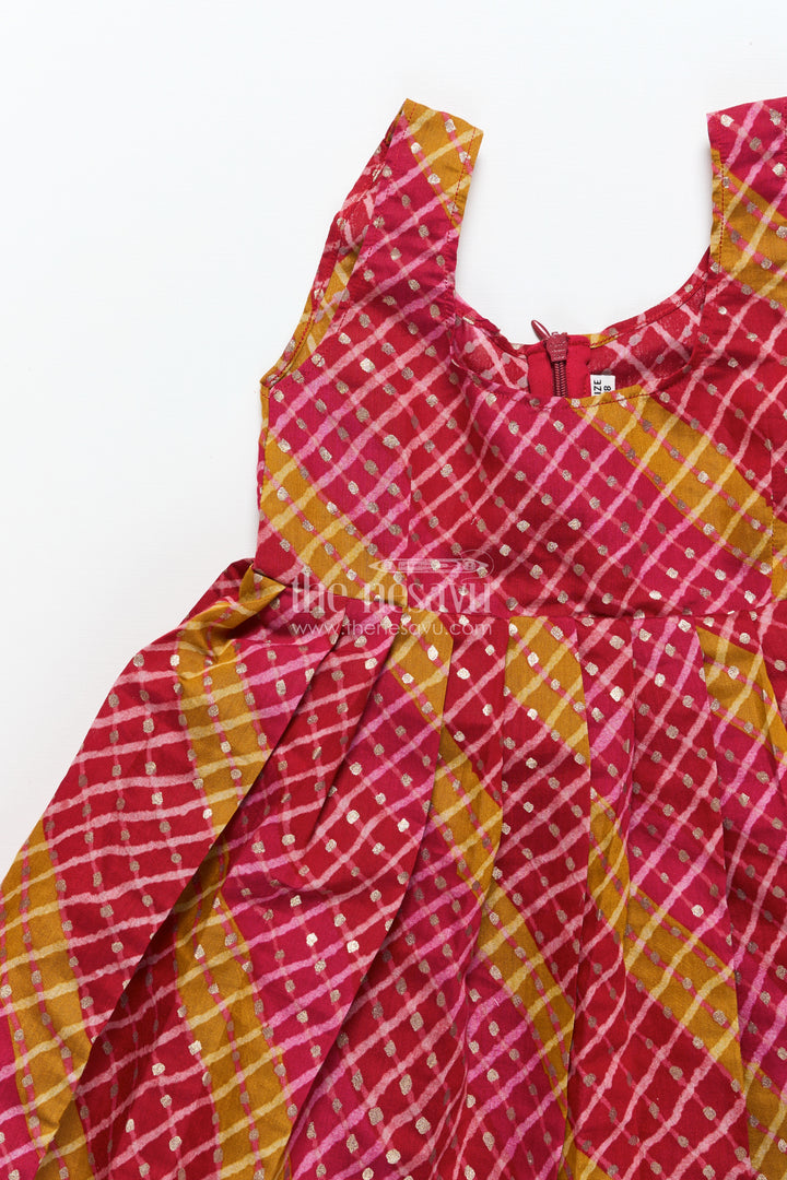 Baby girl cotton frock with patch yoke for festive dressing