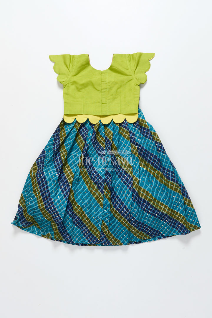 Baby girl cotton frock with embellished yoke for festive wear