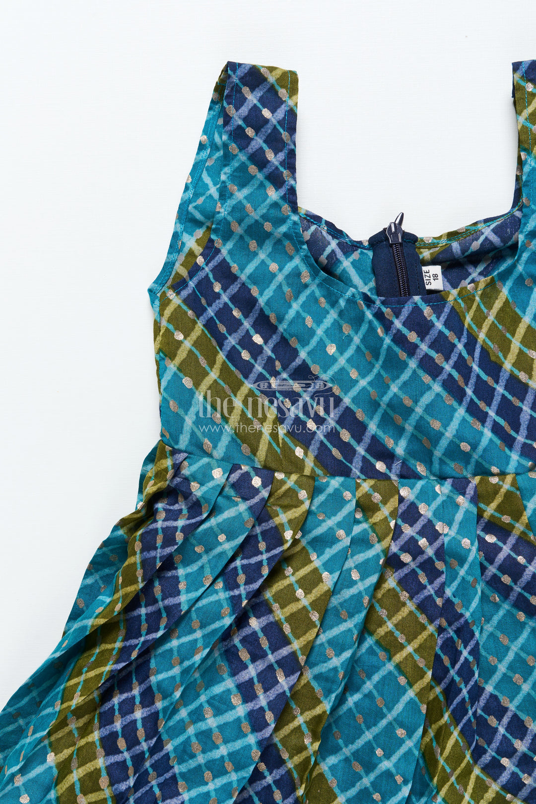 Baby girl cotton frock with embellished yoke for festive wear
