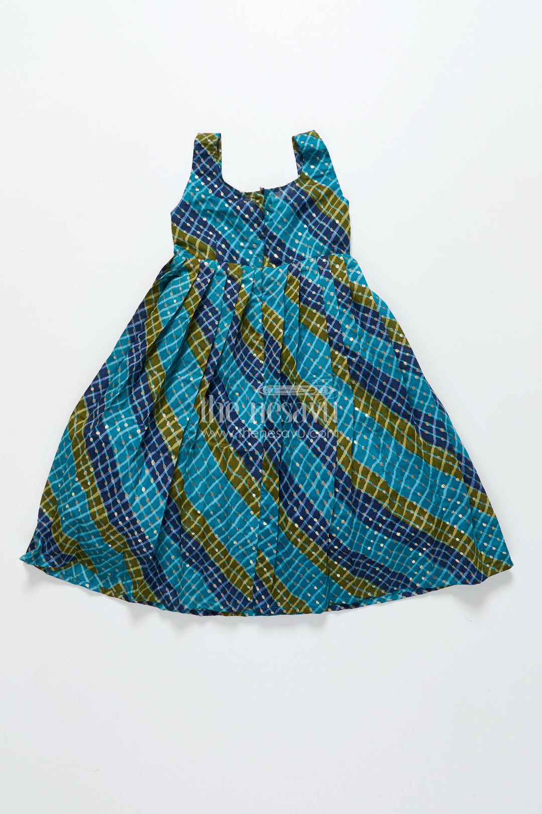 Baby girl cotton frock with embellished yoke for festive wear