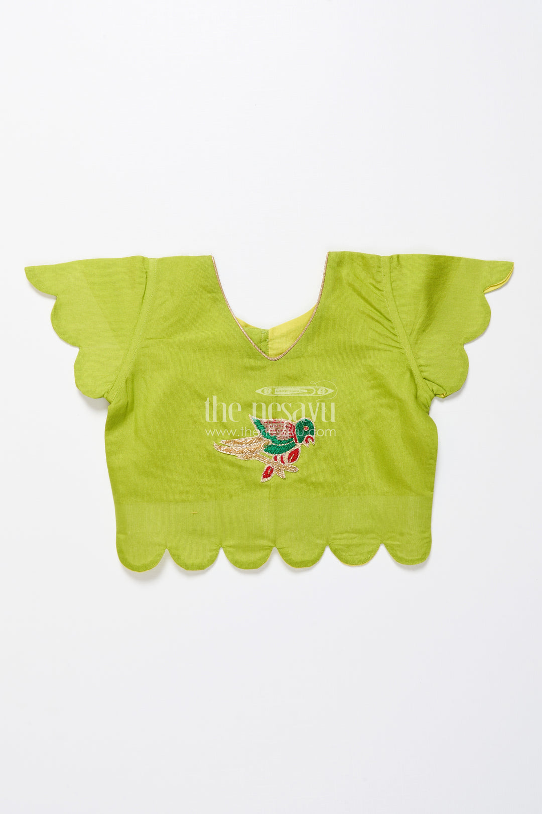 Baby girl cotton frock with embellished yoke for festive wear
