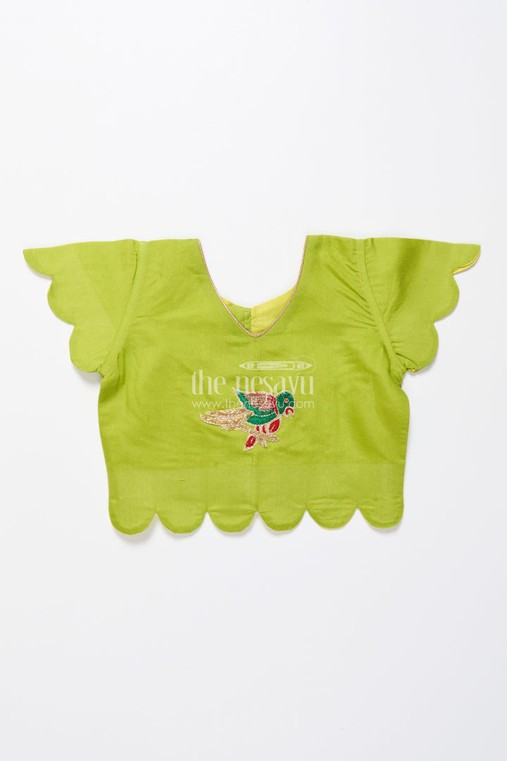 Baby girl cotton frock with embellished yoke for festive wear