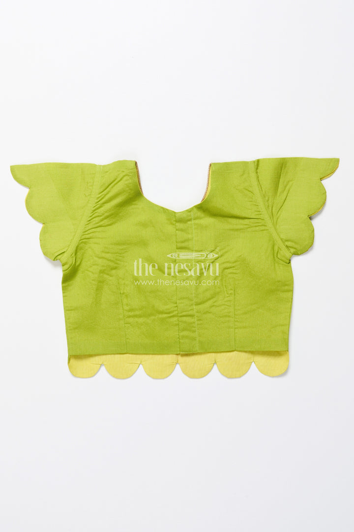 Baby girl cotton frock with embellished yoke for festive wear