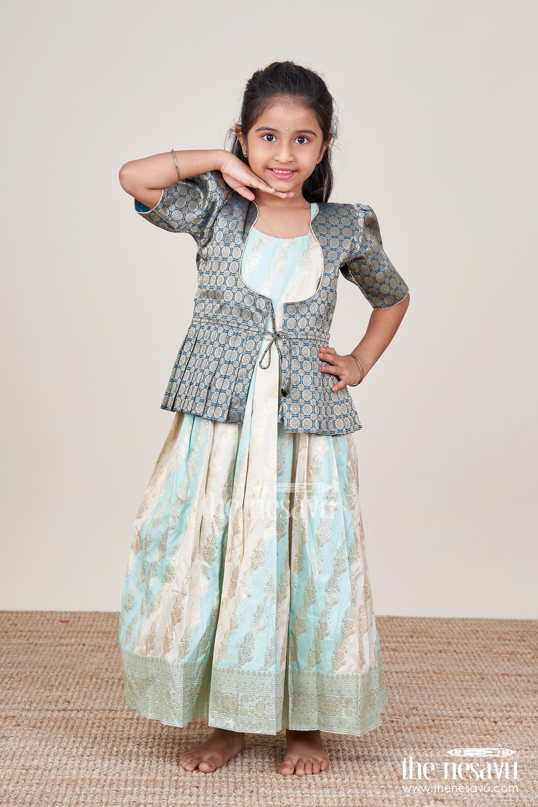 Baby Girl Pattu Pavadai for Naming Ceremony and Traditional Functions