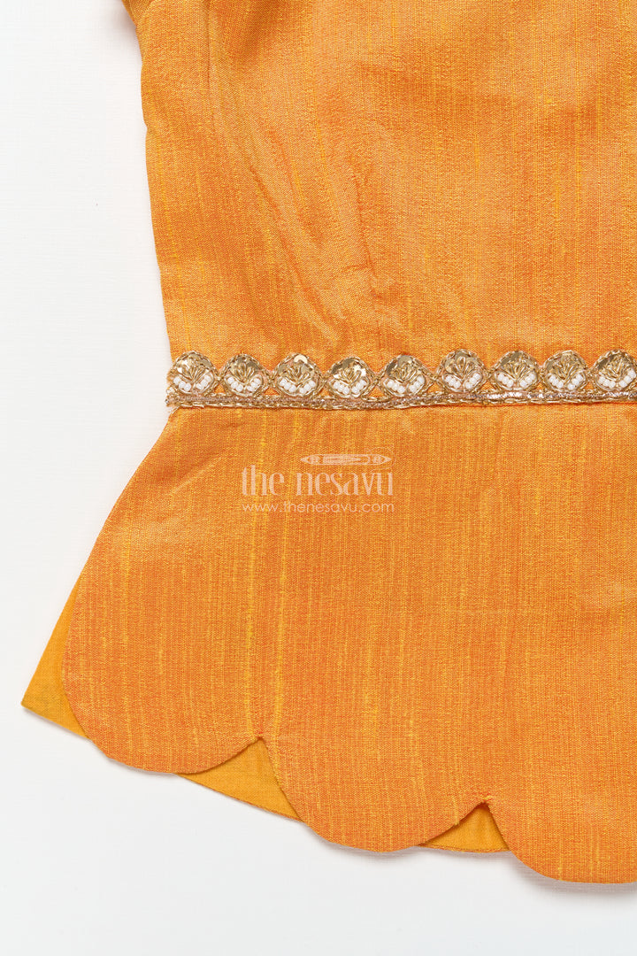 Baby Girl Pattu Pavadai with Animal Border Print for Traditional Functions