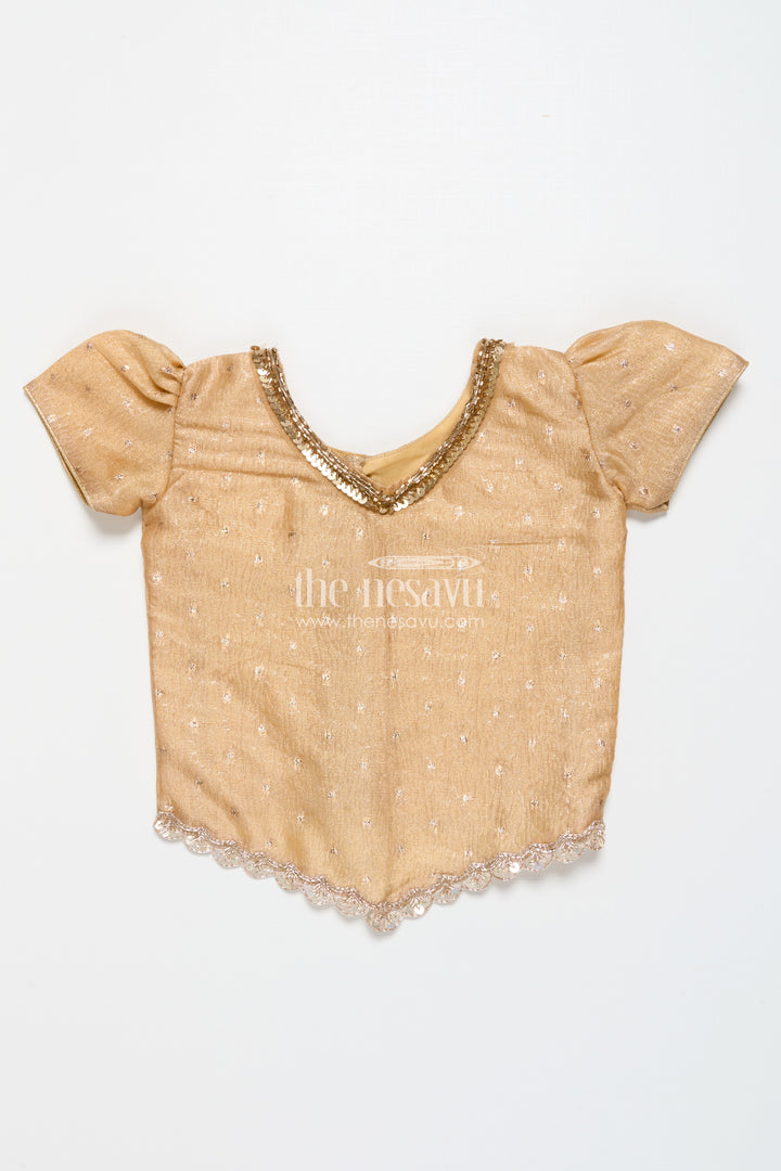 Traditional pattu pavadai for toddler girls for festive and temple wear