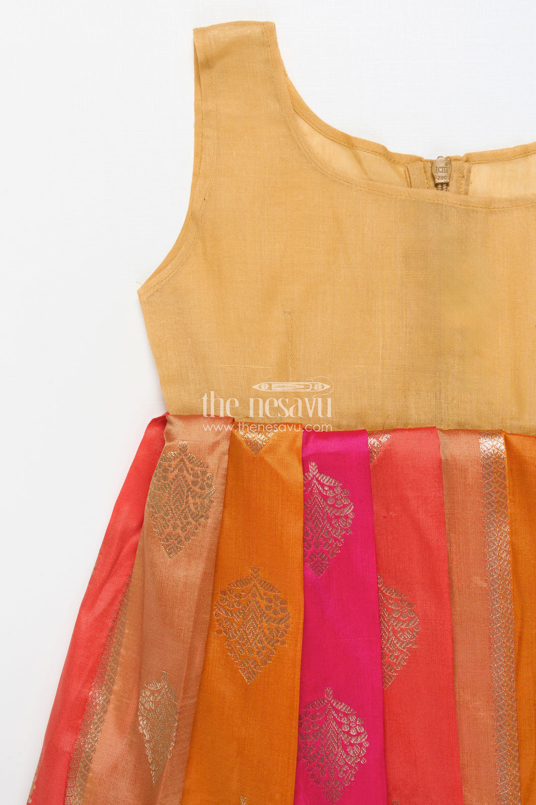 Traditional pattu pavadai for toddler girls for festive and temple wear