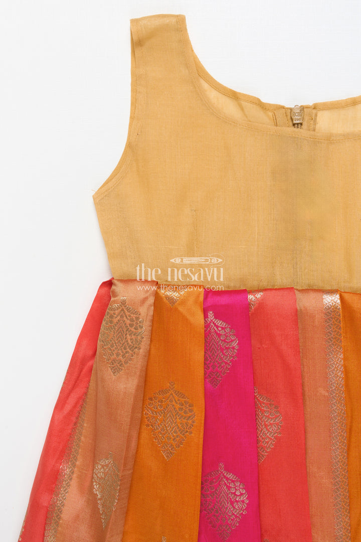 Traditional pattu pavadai for toddler girls for festive and temple wear