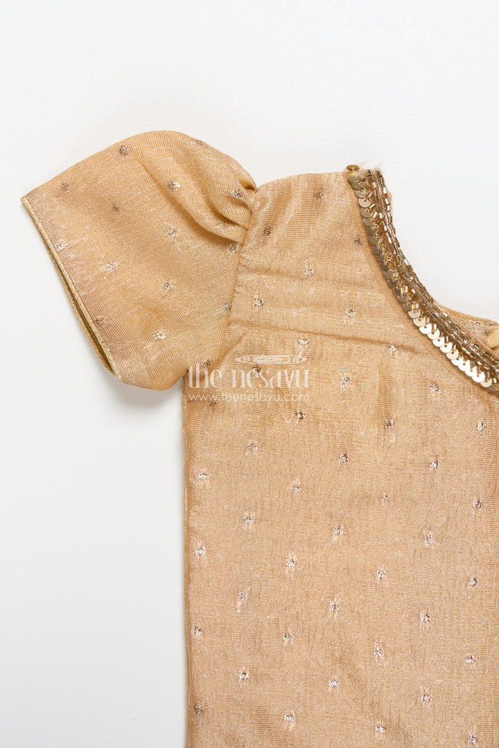 Traditional pattu pavadai for toddler girls for festive and temple wear