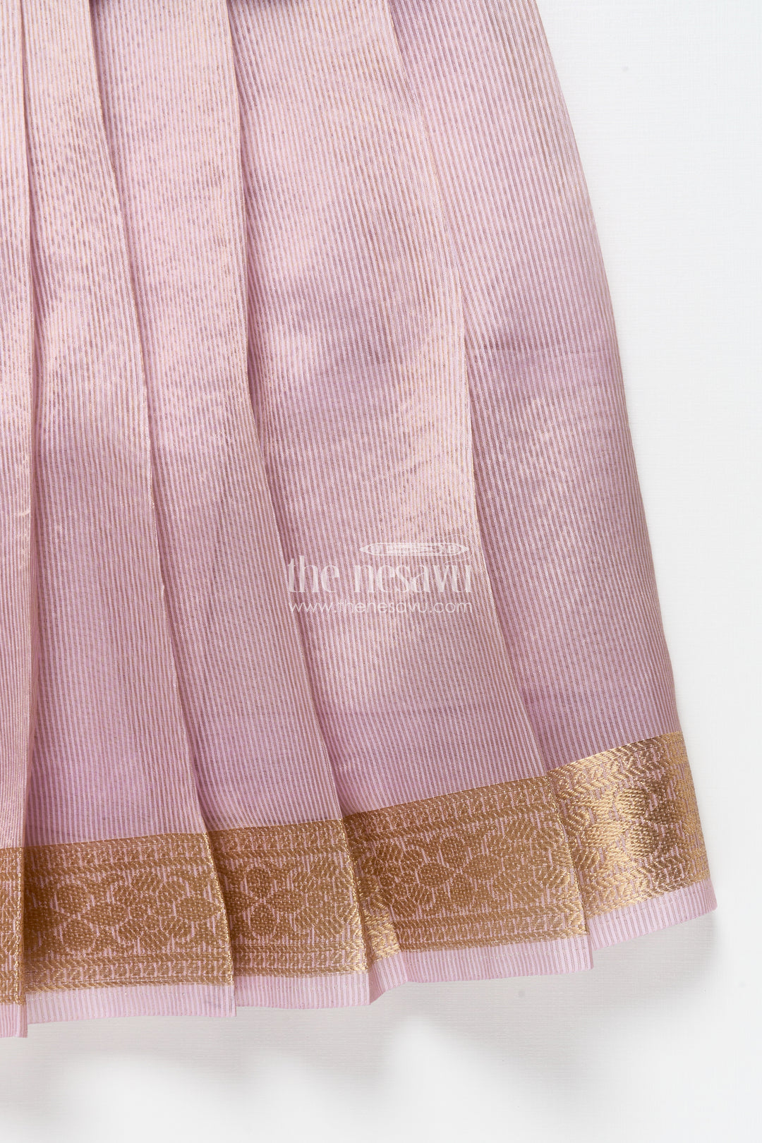Traditional pattu pavadai for toddler girls for poojas and festive dressing