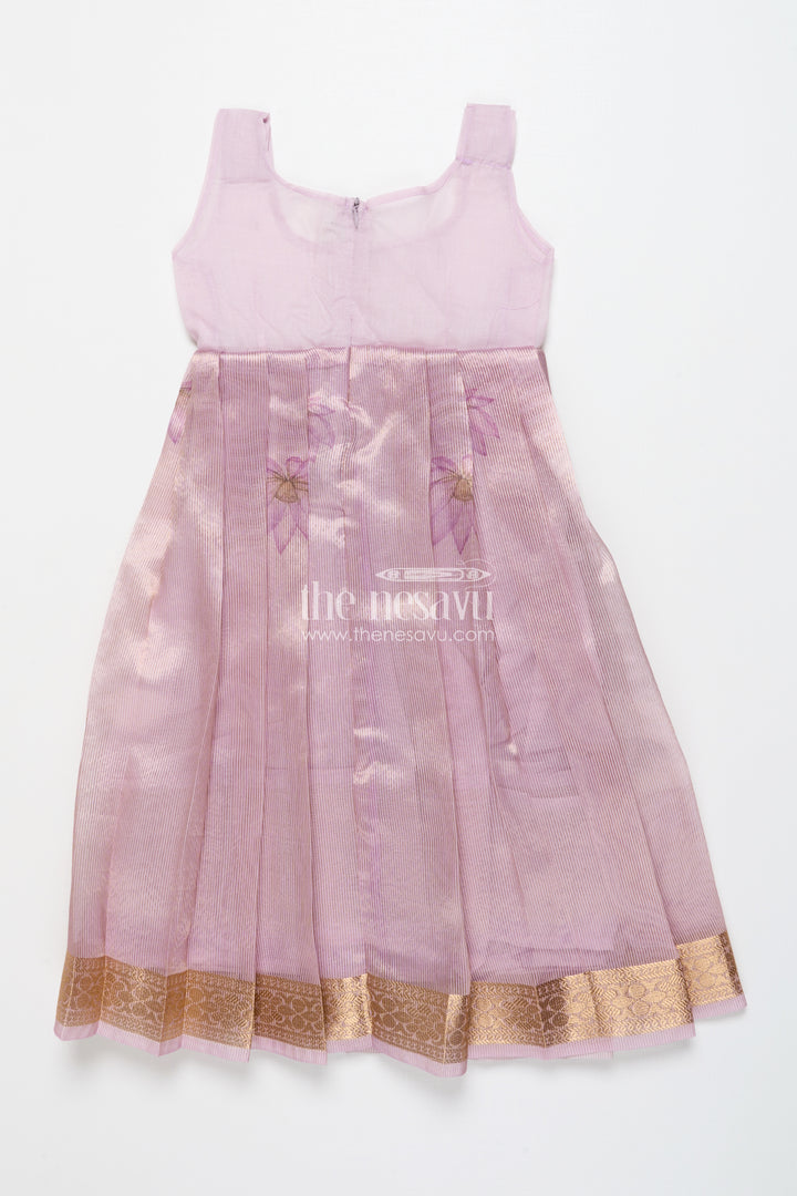 Traditional pattu pavadai for toddler girls for poojas and festive dressing