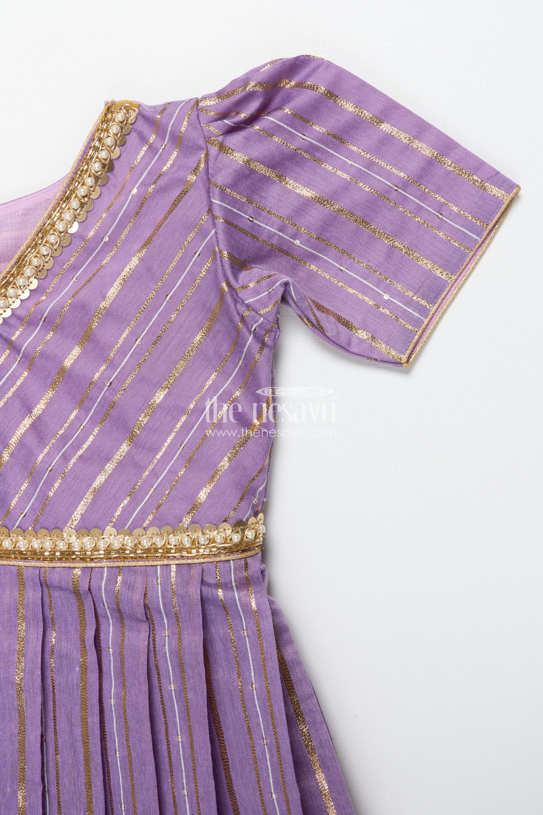 Traditional pattu pavadai for toddler girls for poojas and festive dressing