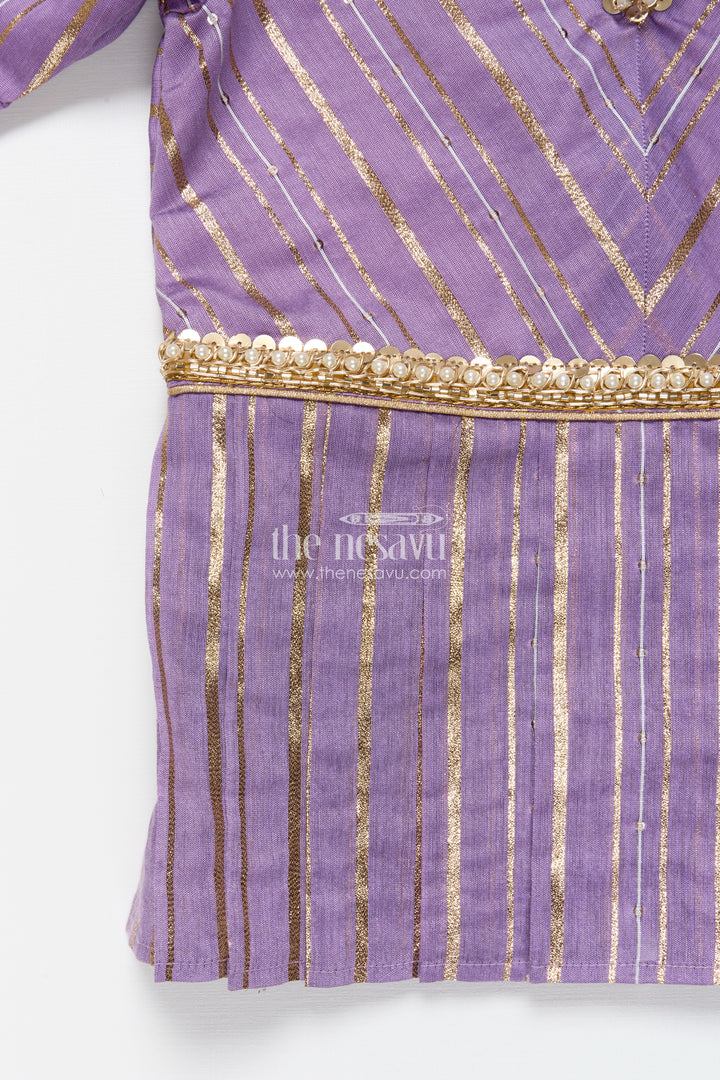 Traditional pattu pavadai for toddler girls for poojas and festive dressing