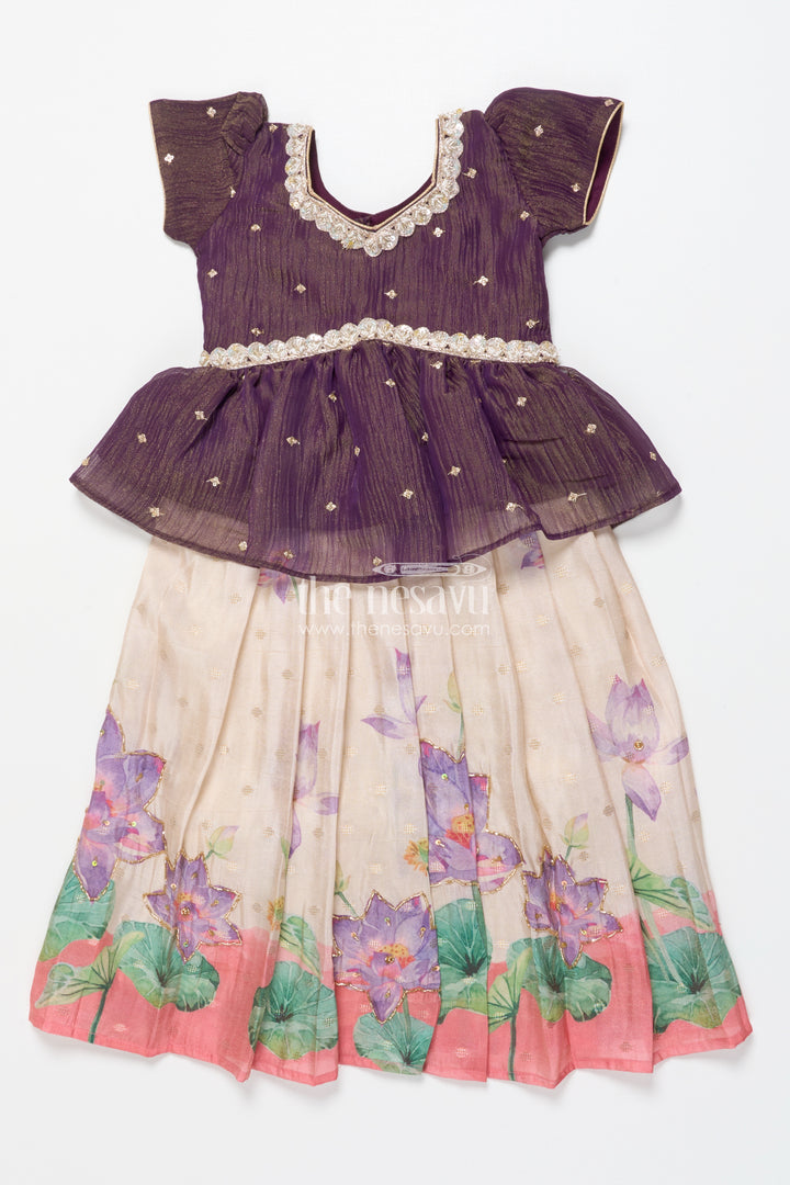 Floral Pattu Pavadai for Toddler Girls for Festive Wear and Cultural Days