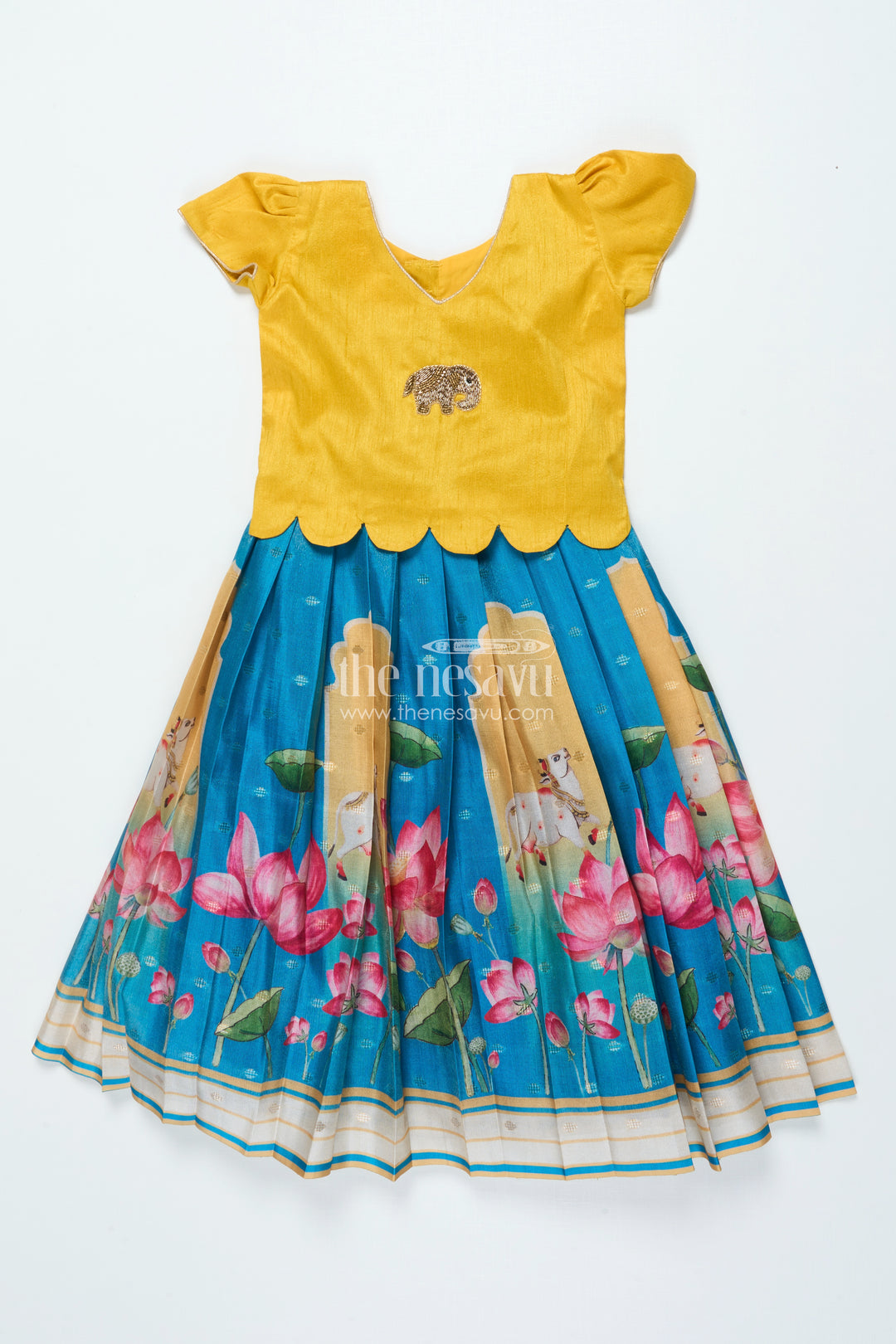 Traditional Pattu Pavadai for Baby Girls for Temple and Cultural Events
