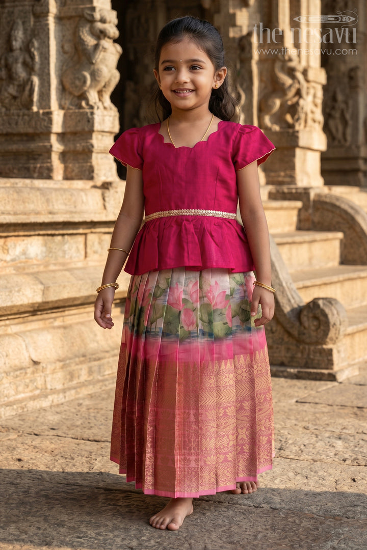 Toddler Pattu Pavadai Set for Weddings and Festive Functions