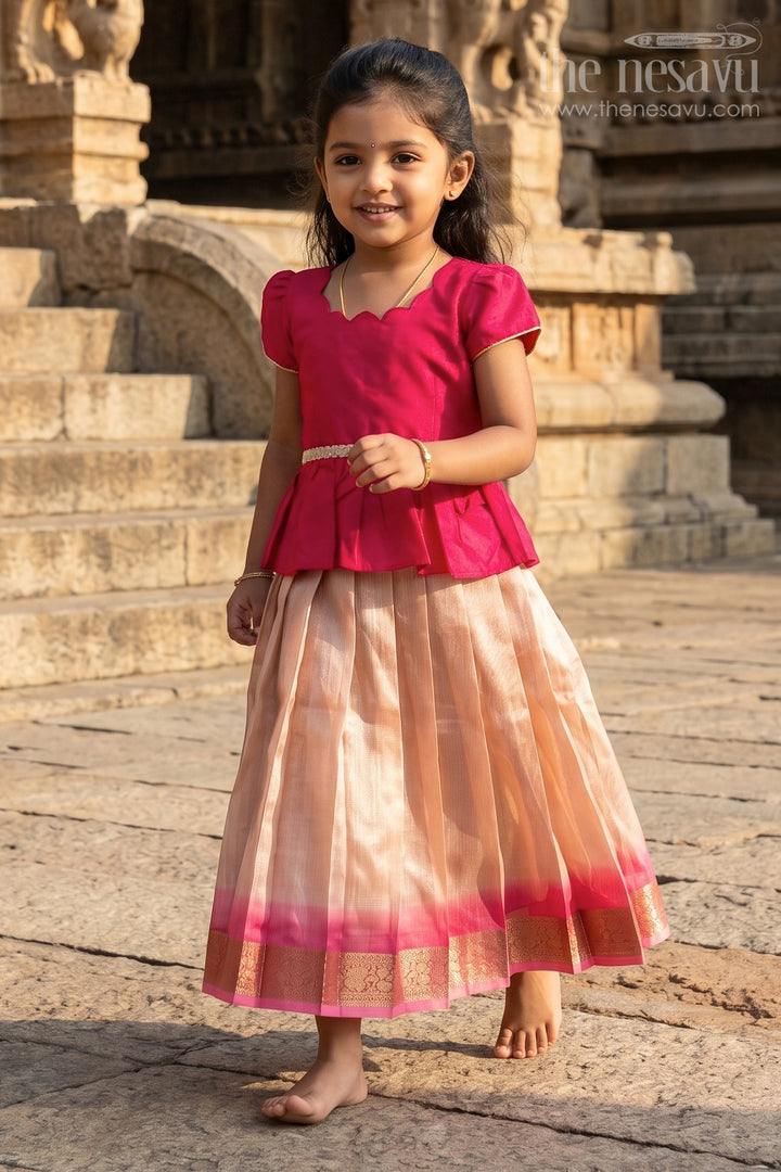 Baby Girl Pattu Pavadai for Naming Ceremony and Traditional Occasions