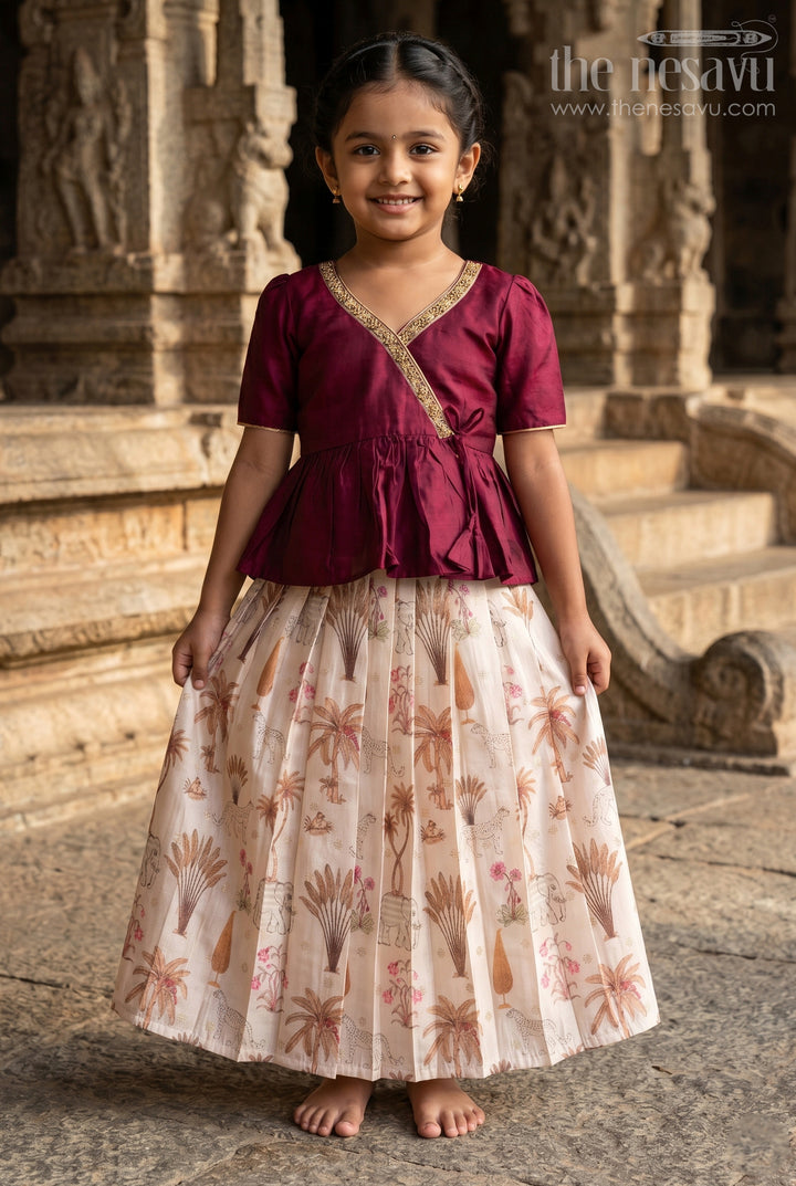 Traditional Wrap-style Baby Pattu Pavadai for Festive Milestones