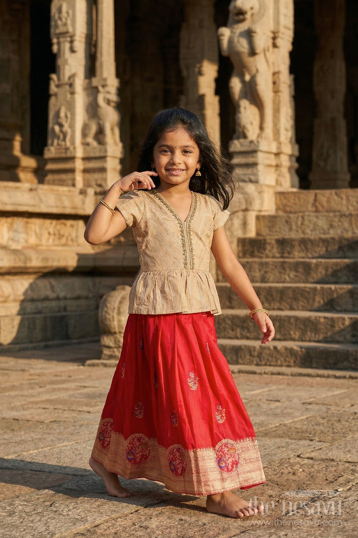 Baby Girl Pattu Pavadai for Festivals and Temple Visits