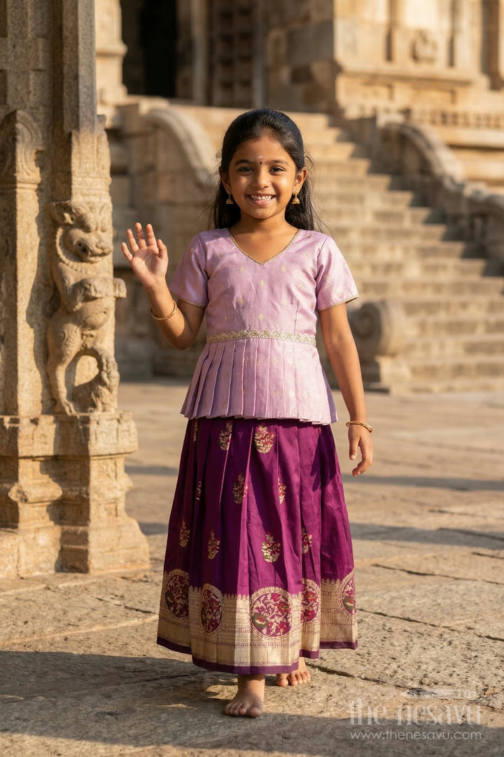 Baby Girl Pattu Pavadai for Festivals and Temple Celebrations